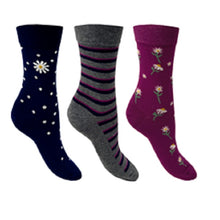 3 PK FLEXITOP LADIES  DESIGN SOCKS