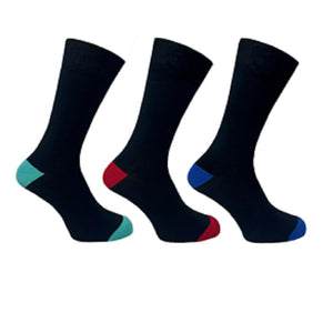 3 PK FLEXITOP MENS HEEL & TOE SOCKS