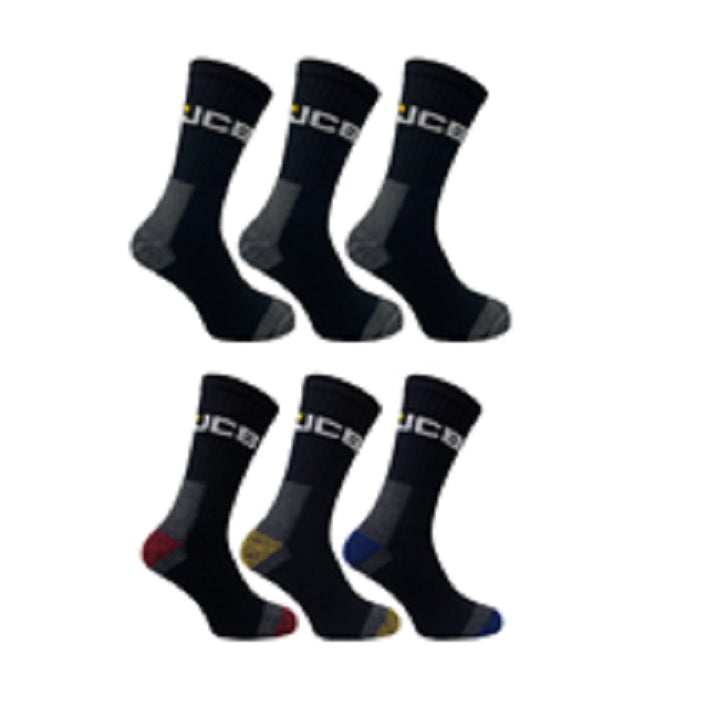 6PK JCB MENS WORK SOCKS BUMPER PACK