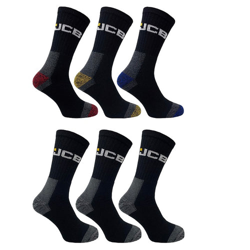 6PK JCB WORK SOCKS BUMPER PACK