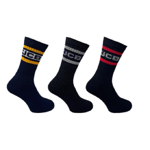 3PK MENS JCB ACTIVE CREW SOCKS