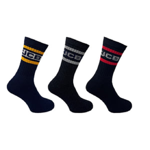 3PK MENS JCB ACTIVE CREW SOCKS