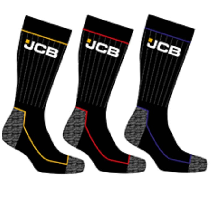 3PK MENS JCB TIPPING COMFORT WORK SOCKS