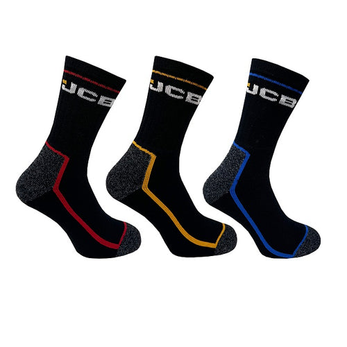 3PK MENS JCB TIPPING COMFORT WORK SOCKS
