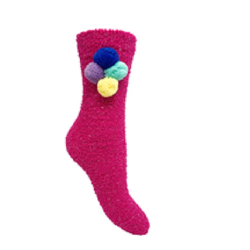 1 PK LADIES NICE POM POM COSY SOCKS