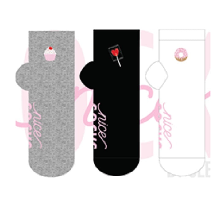 3 PK NICE LADIES EMBROIDERY ANKLET SOCKS