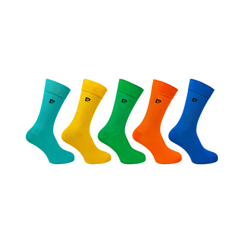 5PK MENS BAMBOO PLAIN FASHION SOCKS  7-11