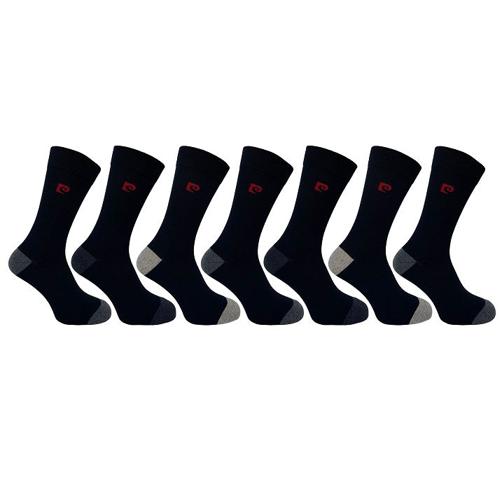 7 PK PIERRE CARDIN MENS HEEL AND TOE DESIGN SOCKS
