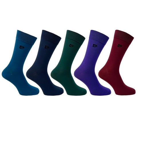 5PK MENS BAMBOO PLAIN FASHION SOCKS  7-11