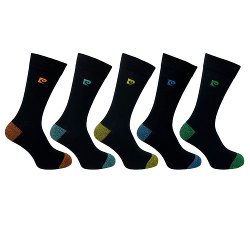 5PK MENS BAMBOO TWISTED H&T SOCKS  7-11