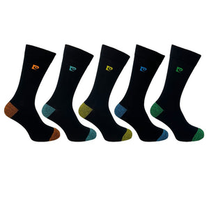 5PK MENS BAMBOO TWISTED H&T SOCKS  7-11