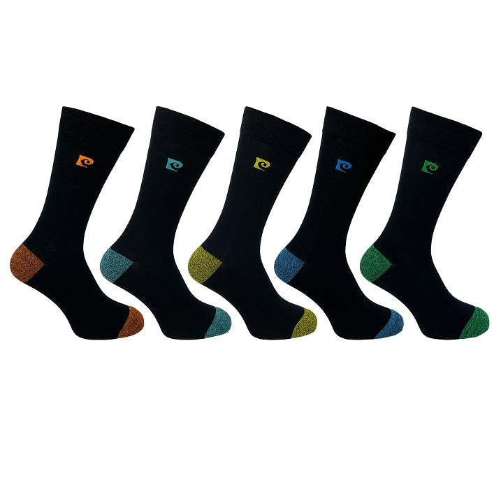 5PK MENS BAMBOO TWISTED H&T SOCKS  7-11