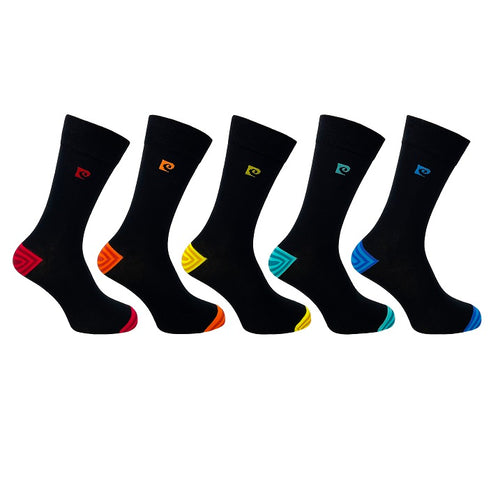 5PK MENS BAMBOO STRIPED H&T SOCKS  7-11