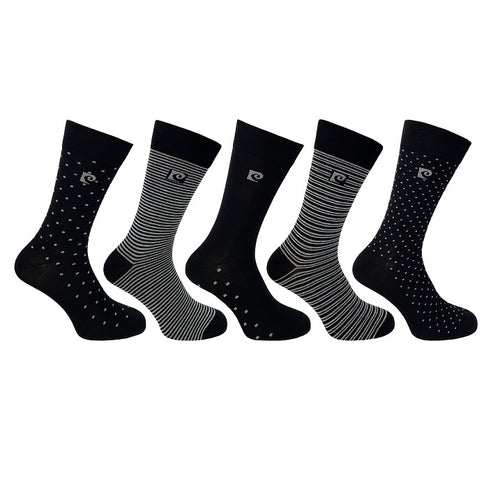 5PK MENS BAMBOO MONO GEO DESIGN SOCKS  7-11