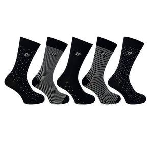 5PK MENS BAMBOO MONO GEO DESIGN SOCKS  7-11