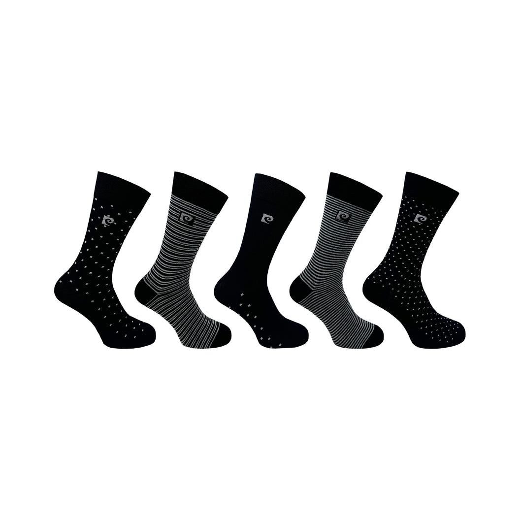 5 PK PIERRE CARDIN MENS BAMBOO DESIGN SOCKS