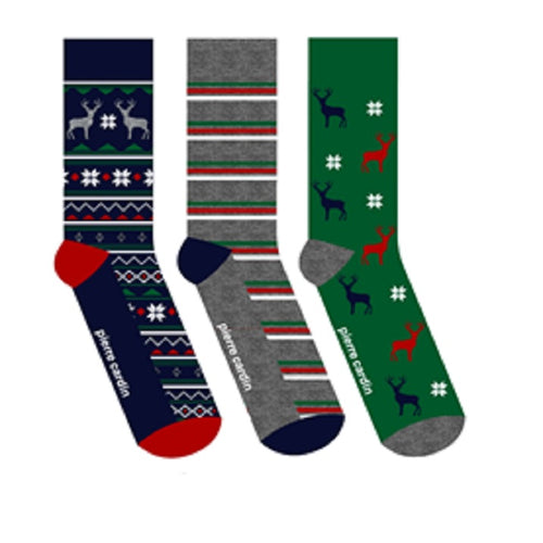 3PK XMAS DESIGN SOCKS