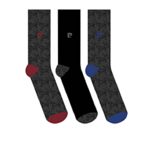 3 PK MENS PIERRE CARDIN HEEL & TOE SOCKS