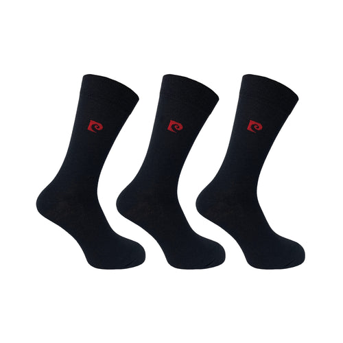 3PK MENS PIERRE CARDIN BCI COTTON PLAIN SOCKS
