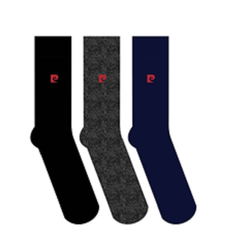 3PK MENS PIERRE CARDIN BCI COTTON PLAIN SOCKS