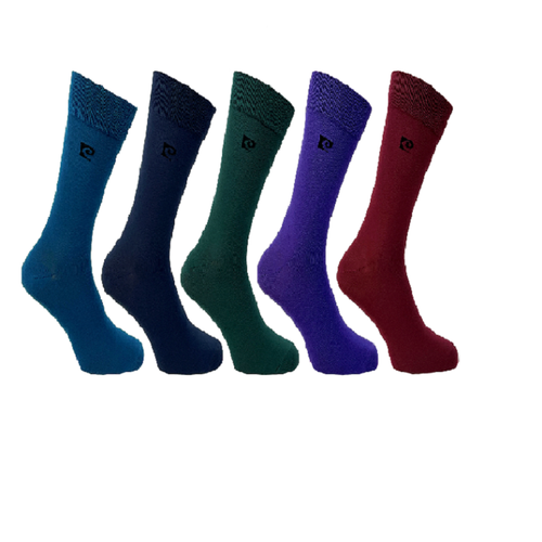 5PK MENS BAMBOO PLAIN FASHION SOCKS  7-11