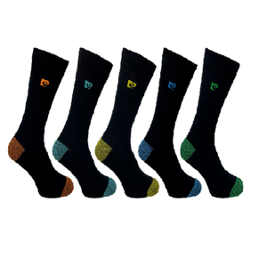 5PK MENS BAMBOO TWISTED H&T SOCKS  7-11