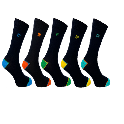 5PK MENS BAMBOO TIPPING H&T SOCKS  7-11