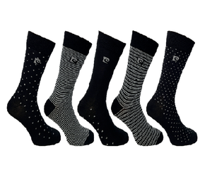 5PK MENS BAMBOO MONO GEO DESIGN SOCKS  7-11