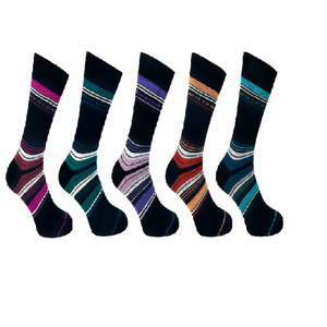 5PK MENS BAMBOO STRIPE DESIGN SOCKS  7-11