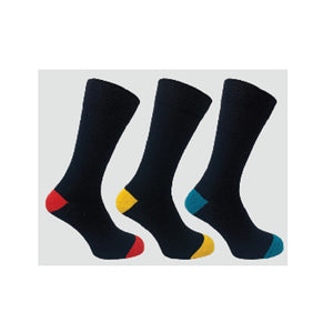 3 PK FLEXITOP MENS HEEL & TOE SOCKS