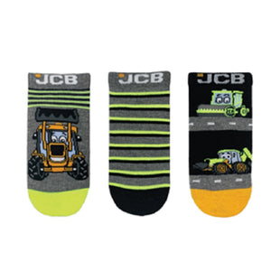 3pk Kids JCB Tractor Design Trainer Liners Blk/Gry