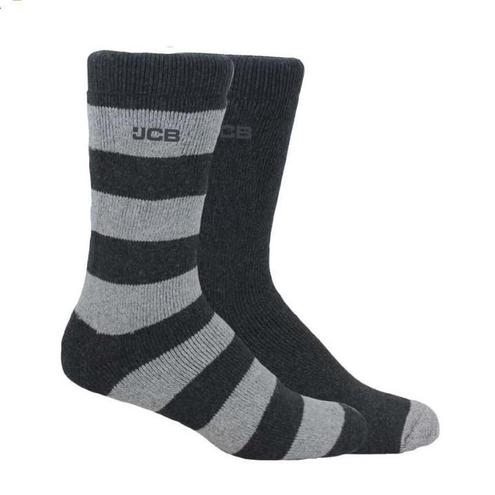 2 PK JCB MENS CASUAL STRIPE BOOT SOCKS