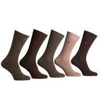 5 PK PIERRE CARDIN MENS PLAIN KNIT COTTON SOCKS