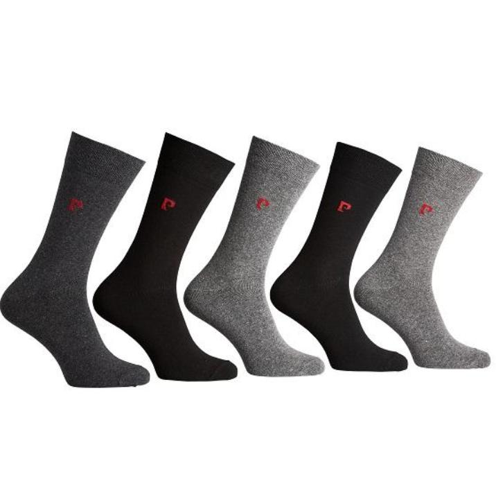 5 PK PIERRE CARDIN MENS PLAIN KNIT COTTON SOCKS