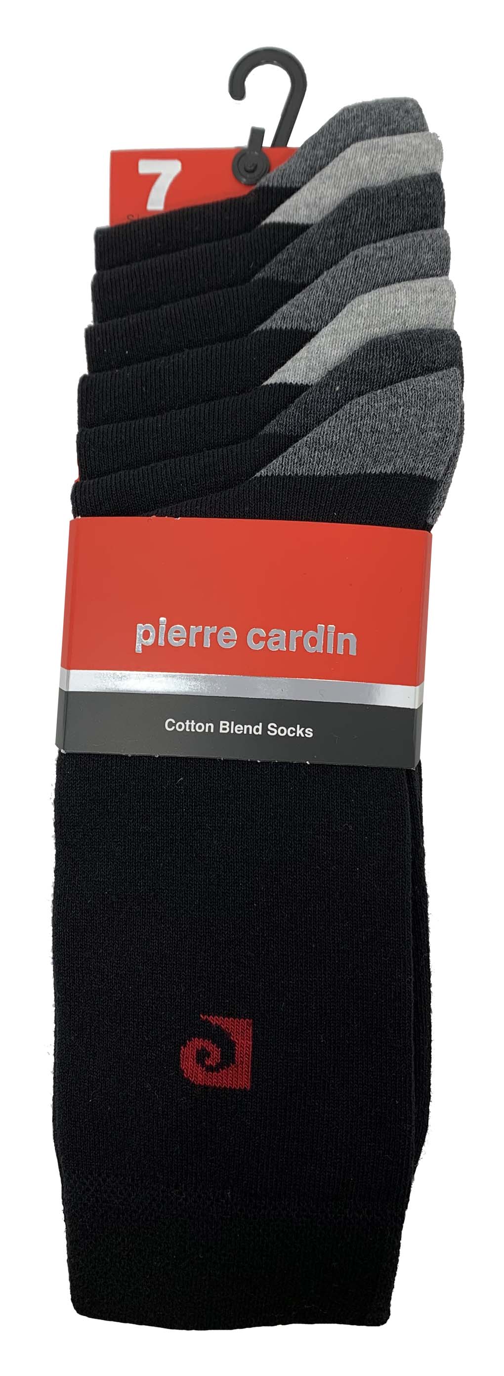 7 PK PIERRE CARDIN MENS HEEL AND TOE DESIGN SOCKS